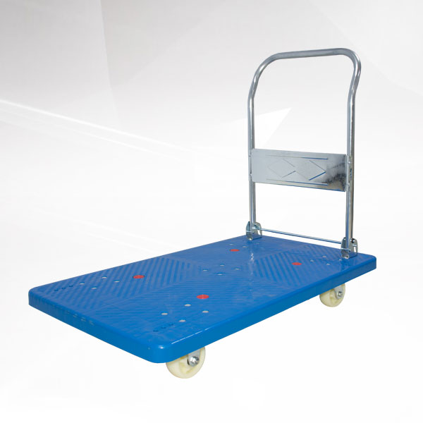 蓝色单层平板车