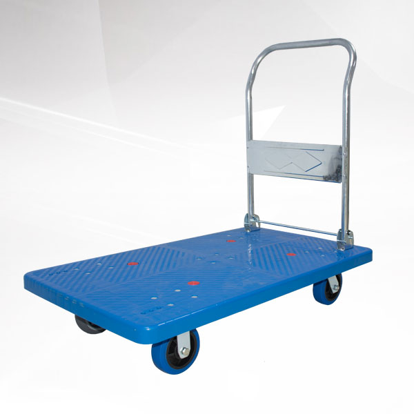 蓝色单层平板车